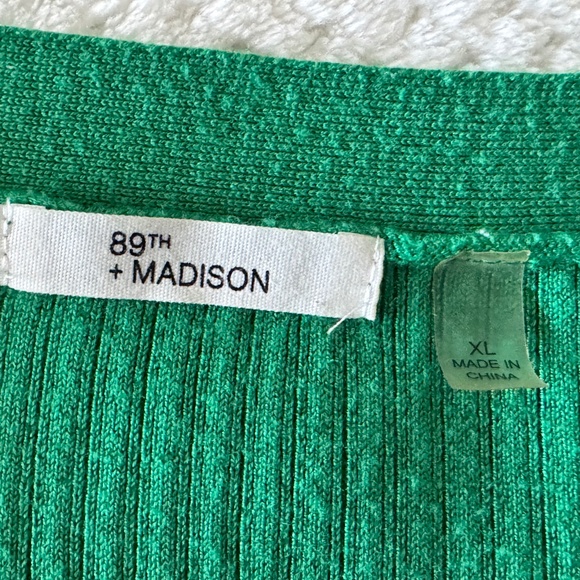 💙 89th + Madison Green Open Front Cardigan – XL – Ribbed Knit Office Basic - Picture 10 of 12